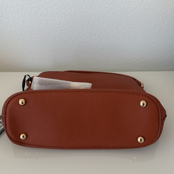 Vegan Leather Brown Crossbody Tassel Bag - Powerhouse Purse - Picture 2 of 9